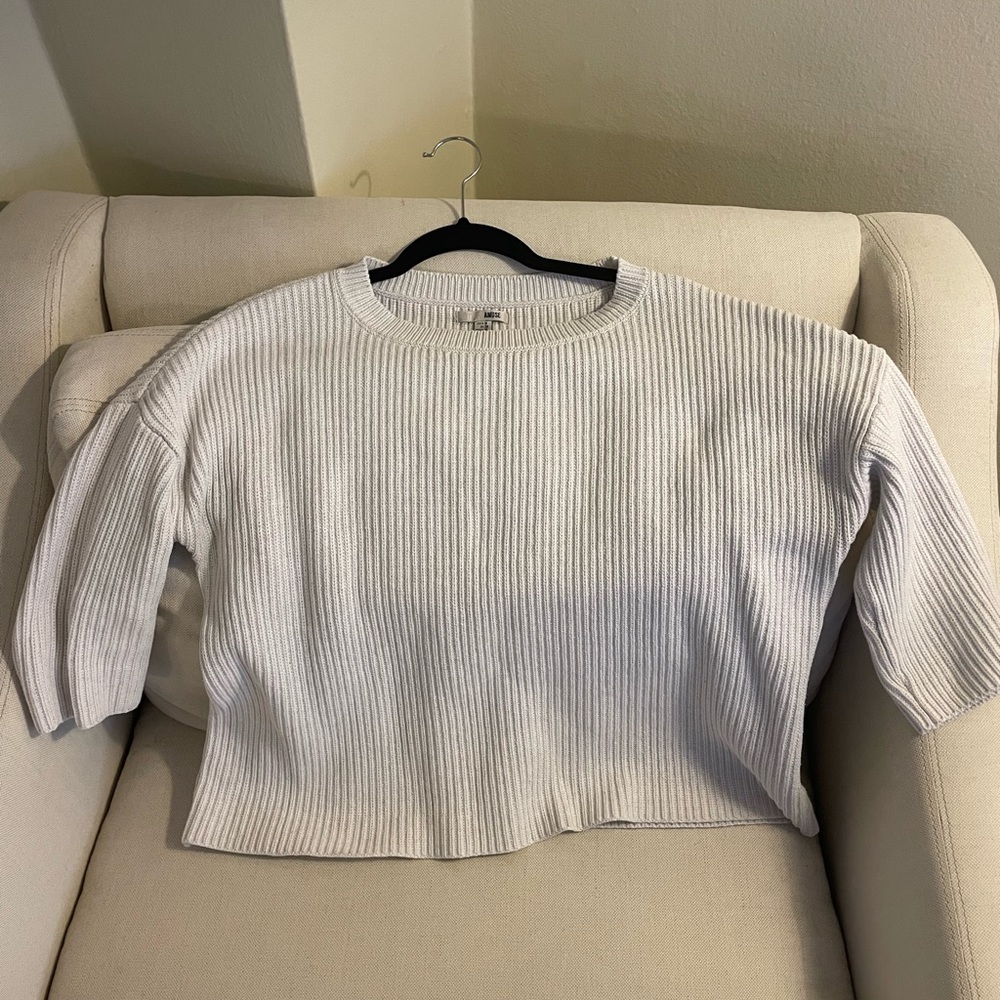 Cropped Ribbed Sweater